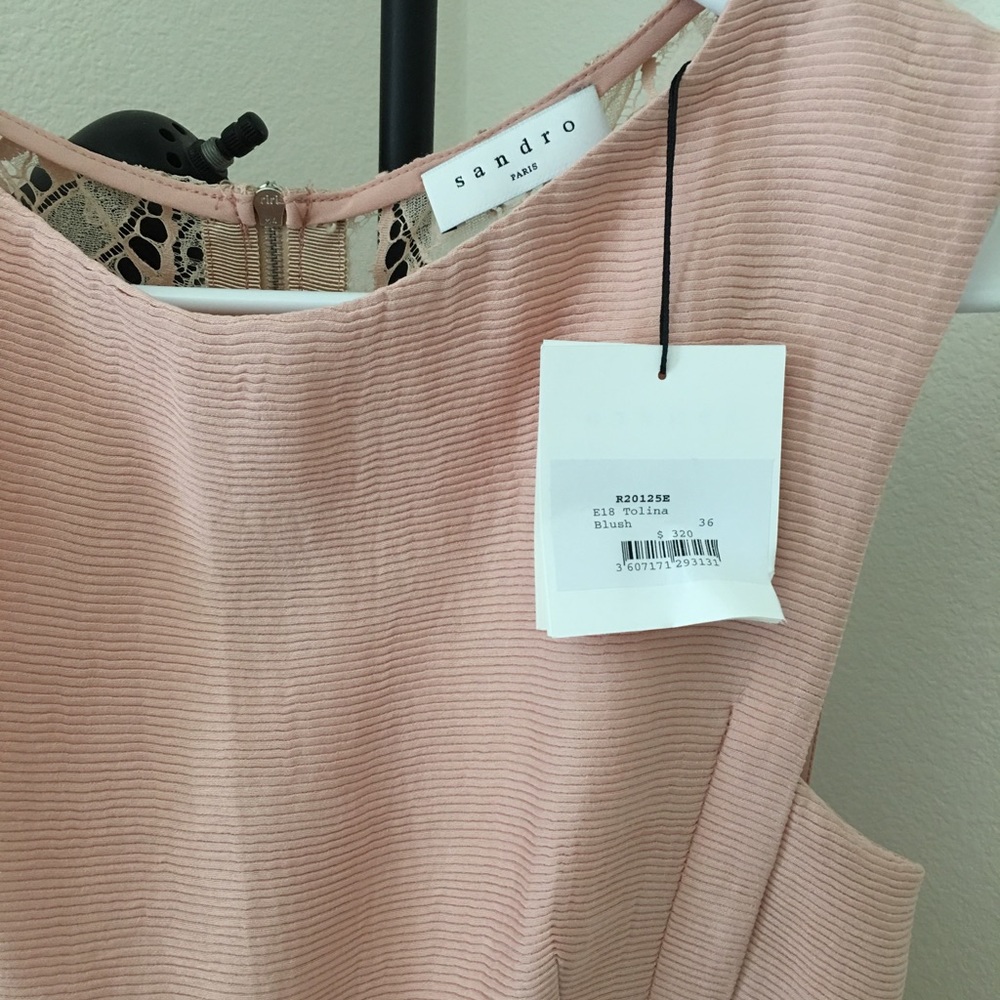 Brand NEW Sandro dress in blush with lace back. - Picture 4 of 5